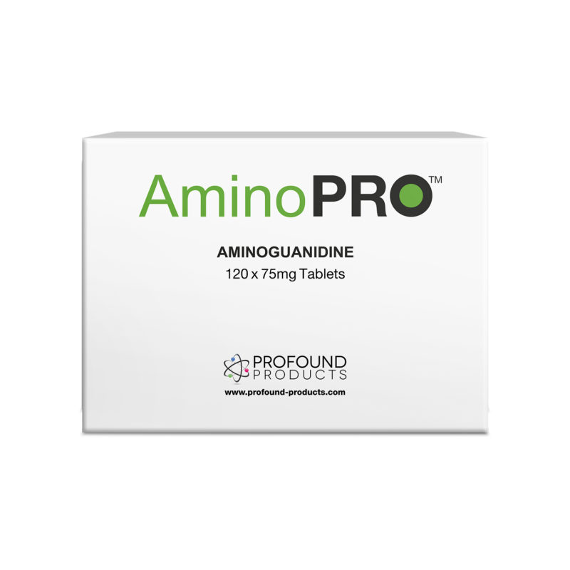 AminoPRO Aminoguanidine supplements product packaging
