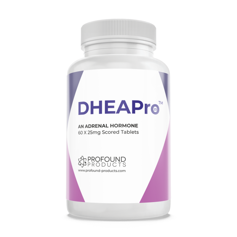 Bottle of Profound Product DHEAPro adrenal hormone tablets