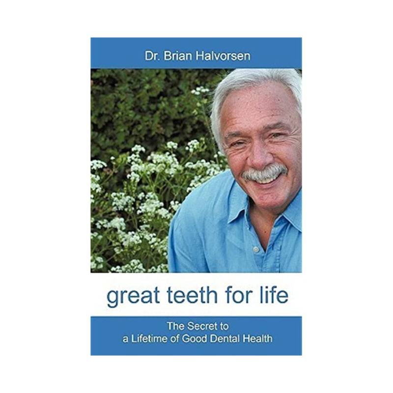 An elderly man smiling with 'the secret to a lifetime of good dental health' underneath