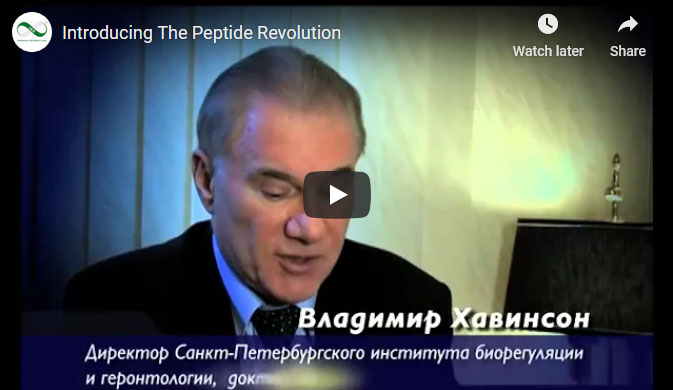YouTube video screenshot of a man talking and the title Introducing The Peptide Revolution