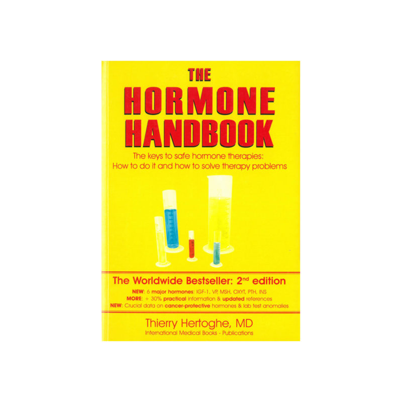 The Hormone Handbook with yellow background and red text