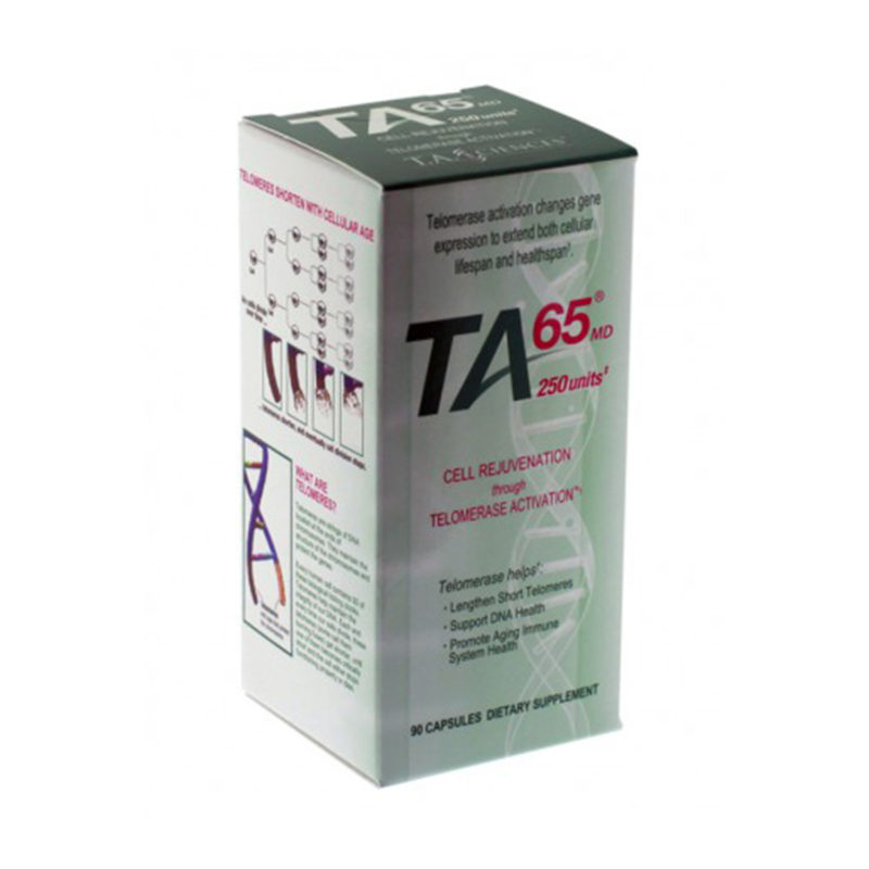 TA65 product packaging for Cell Rejuvenation dietary supplement