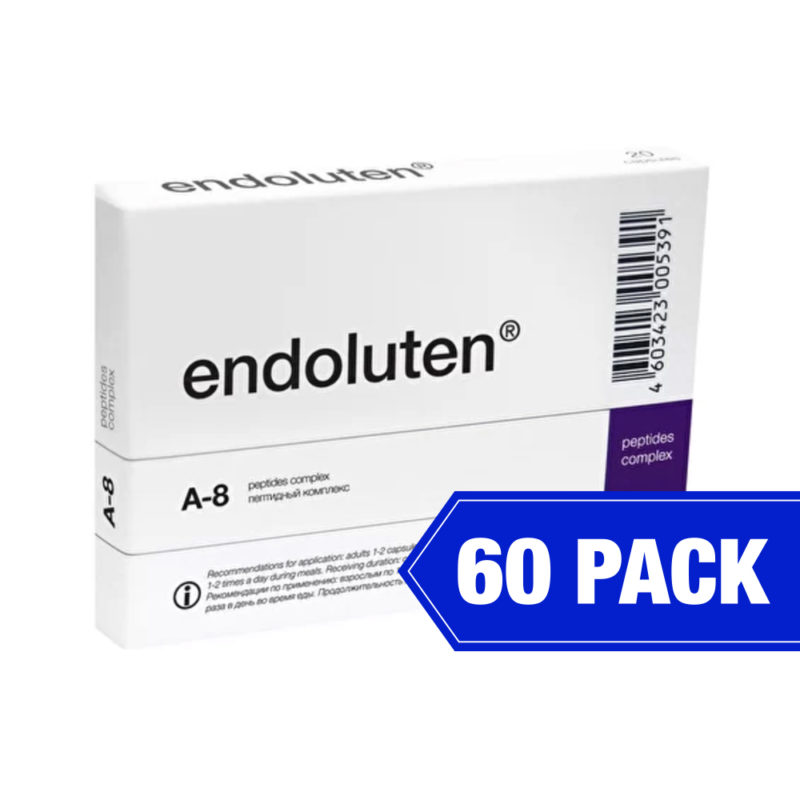 Endoluten product packaging of A-8 peptide complex