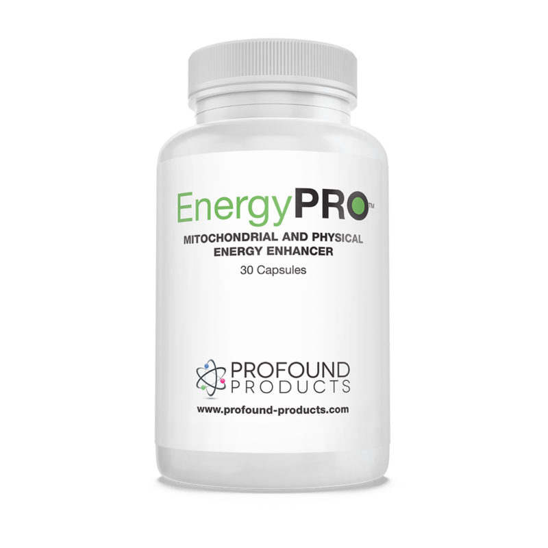 EnergyPro product packaging for Mitochondrial and Physical Energy Enhancer Capsules