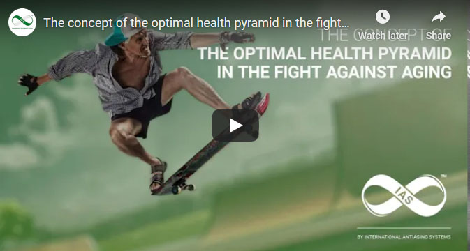 Screenshot of a YouTube video about the optimal health pyramid and anti aging.