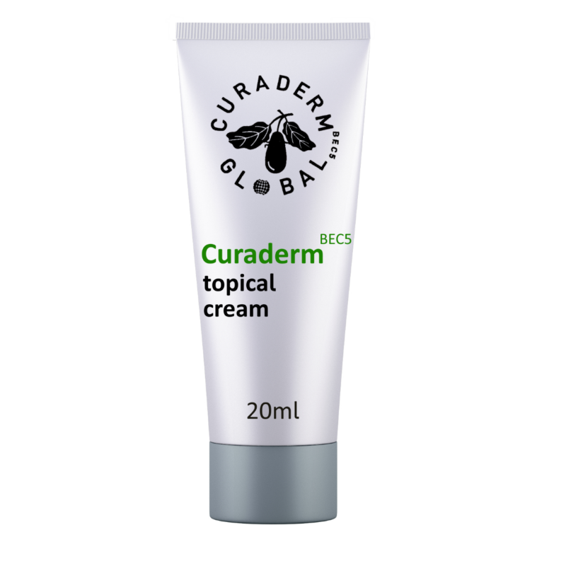 Curaderm BEC5 Global product tube of Curaderm BEC5 topical cream